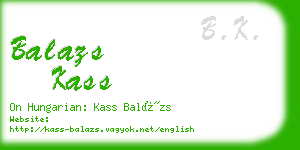 balazs kass business card